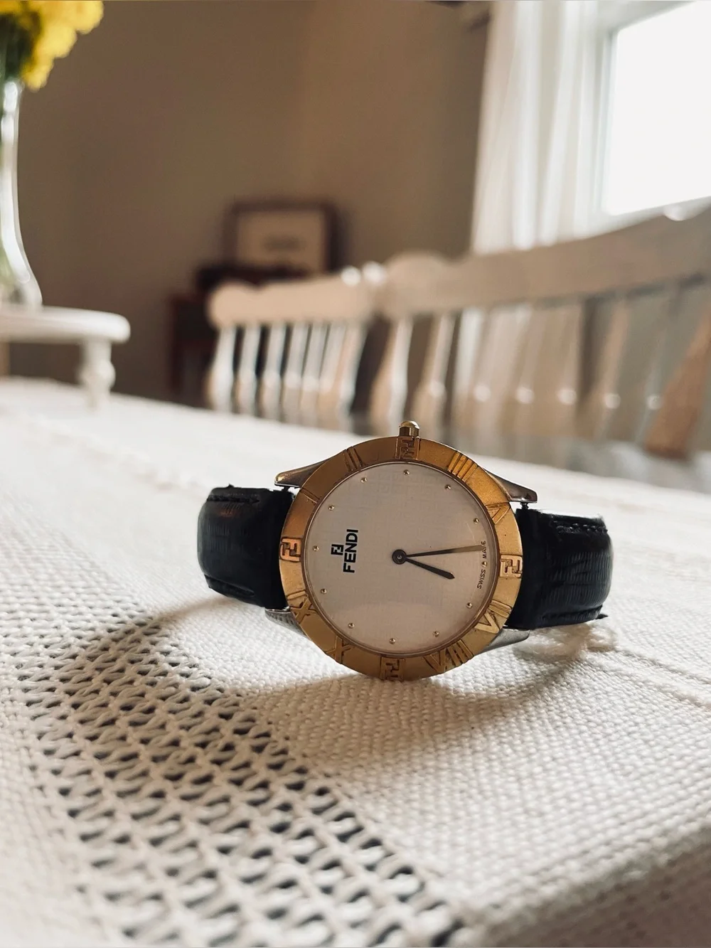 Fendi 2000G Gold and Black Men’s Dress Watch